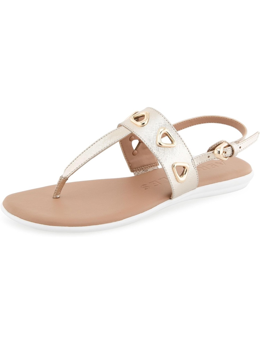 AEROSOLES Metallic Gold T-Strap Slingback Sandal